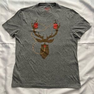 Original Penguin By Munsingwear Deer Sipping on Beer Can Hat Large Gray T-shirt